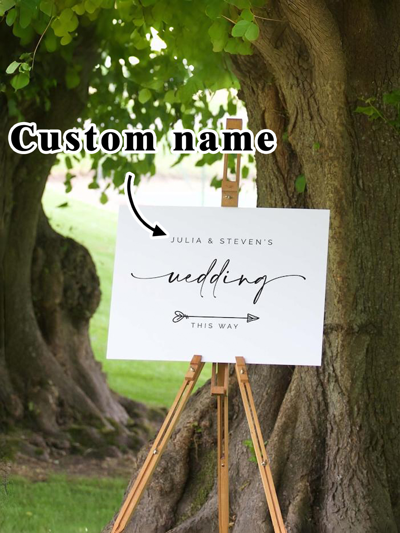 Personalized Wedding Direction Arrow Sign